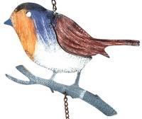 Metal Rustic Decorative Hanging Bell - Robin Bird Design