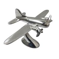 Metal Sculpture - C130 Hercules Transport Airplane Ornament On Display Stand