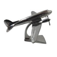 Metal Sculpture - DC3 Dakota Propeller Airplane Ornament On Display Stand