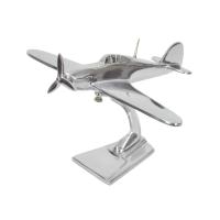 Metal Sculpture - RAF Hurricane Aeroplane Ornament On Display Stand