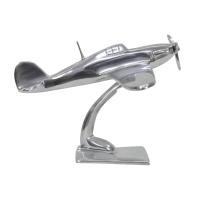 Metal Sculpture - RAF Hurricane Aeroplane Ornament On Display Stand