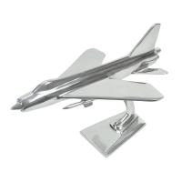 Metal Sculpture - RAF Lightning Fighter Aeroplane Ornament On Display Stand