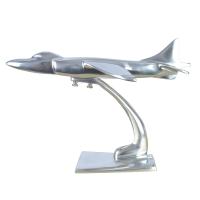 Metal Sculpture - RAF Sea Harrier Aeroplane Ornament On Display Stand