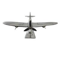 Metal Sculpture - Spitfire Aeroplane Ornament On Display Stand