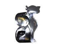 Metal Tuxedo Cat Ornament and Candle Holder