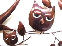 Metal Wall Art - Brown Owl Branch