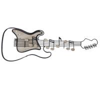 Metal Wall Art - Electric Metal And Wood Guitar