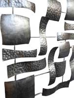 Metal Wall Art - Silver Abstract Grid