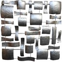 Metal Wall Art - Silver Abstract Grid