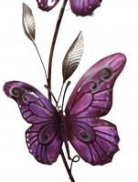 Metal Wall Art - Purple Butterfly Ribbon