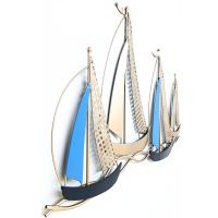 Metal Wall Art - Rustic Fleet Of Sailing Boats