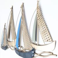 Metal Wall Art - Rustic Fleet Of Sailing Boats