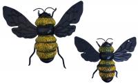 Metal Wall Art - Set of Two Bumble Bees