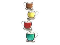 Metal Wall Art - Colour Coffee Tea Cup Tower