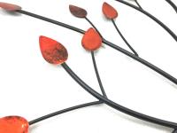 Metal Wall Art - Large Fire Red Summer Tree Branch
