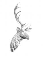 Metal Wall Art - Large Ruffle Stags Head - Silver