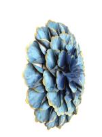 Metal Wall Art - Large Shabby Chic Teal Flower