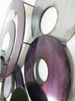 Metal Wall Art - Purple Linked Circle Disc Abstract