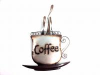 Metal Wall Art - Steaming Coffee Cup