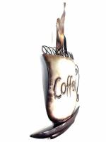 Metal Wall Art - Steaming Coffee Cup