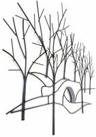 Metal Wall Art - Winter Tree and Bridge Scene