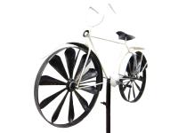 Metal Wind Spinner Garden Stake - Shabby Chic White Bicycle