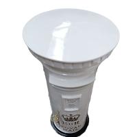 Replica Royal Mail ER Pillar Post Box Or Letter Box - White, Small