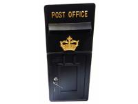 Replica Wall Mounted Royal Mail Crown Emblem Post Box Or Letter Box - Black