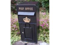Replica Wall Mounted Royal Mail Crown Emblem Post Box Or Letter Box - Black