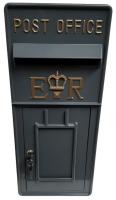 Replica Wall Mounted Royal Mail ER Post Box Or Letter Box - Grey