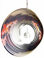 Large Round Stainless Steel Wind Spinner With Crystal