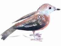 Small Metal Bird Ornament - Robin