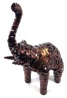 Small Metal Elephant Standing Statue