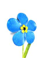 Small Metal Garden Flower Stake - Forget Me Not Design