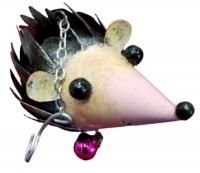 Small Metal Hanging Ornament With Bell - Hedgehog