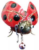 Small Metal Hanging Ornament With Bell - Ladybird