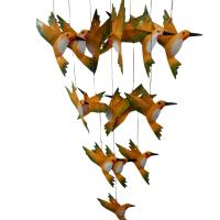 Small Metal Hanging Wind Chime - Hummingbird