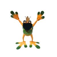 Large Metal Ornament - Standing Crazy Frog With Crown