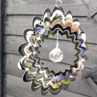 Small Star Stainless Flower Wind Spinner With Crystal