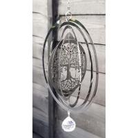Small Tree Of Life Stainless Steel Wind Spinner With Crystal
