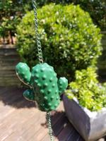 Stainless Steel Decorative Hanging Chain - Green Cactus