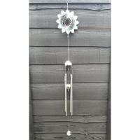 Stainless Steel Wind Spinner - Shades Of Green Glower Colour Wind Chime Design