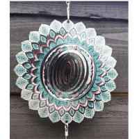 Stainless Steel Wind Spinner - Green Wave Colour Wind Chime Design
