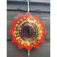 Stainless Steel Wind Spinner - Orange Flash Colour Wind Chime Design