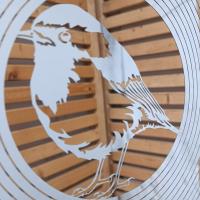 Stainless Steel Wind Spinner - Robin Bird