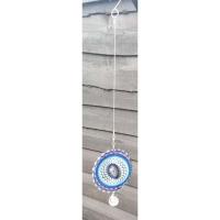 Stainless Steel Wind Spinner - Small Baby Blue Wave Colour Design