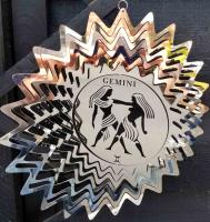 Stainless Steel Wind Spinner Zodiac Design - Gemini