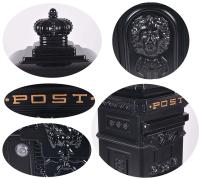 Vintage Black Grand Pillar Post Box