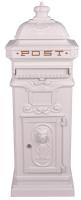 Vintage White Grand Pillar Post Box