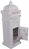 Vintage White Grand Pillar Post Box